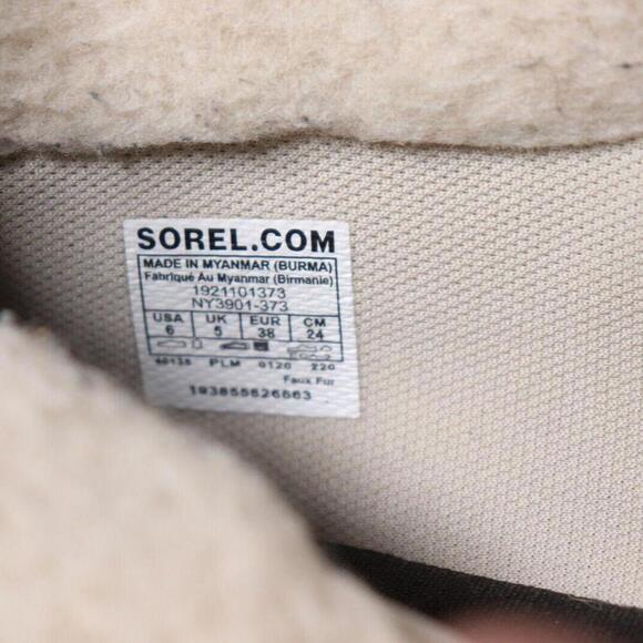 Sorel Women's 6 Tan Leather Waterproof Lace Up Winter Boots Faux Fur Solid - Picture 9 of 9